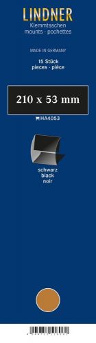 Lindner Klemmfix Streifen Schwarz 210 x 53 mm (15 Stück) HA4053 Neu