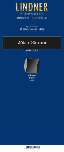 Lindner Klemmstreifen-SL Schwarz 265 x 85 mm (10 Stück) HA12085 Neu