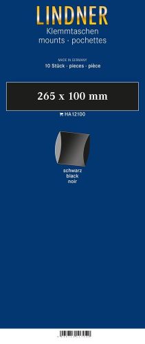 Lindner Klemmstreifen-SL Schwarz 265 x 100 mm (10 Stück) HA12100 Neu