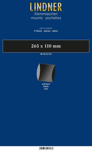 Lindner Klemmstreifen-SL Schwarz 265 x 110 mm (8 Stück) HA12110 Neu