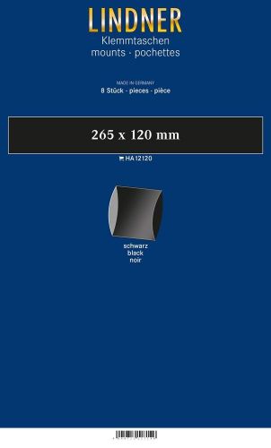 Lindner Klemmstreifen-SL Schwarz 265 x 120 mm (8 Stück) HA12120 Neu