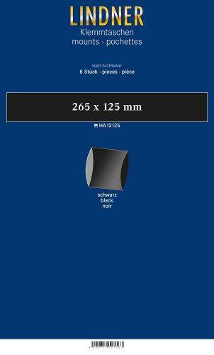 Lindner Klemmstreifen-SL Schwarz 265 x 125 mm (8 Stück) HA12125 Neu