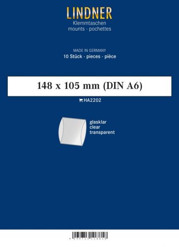 Lindner Blockstreifen Klar 148 x 105 mm (10 Stück) HA2202 Neu