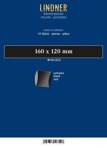 Lindner Blockstreifen Schwarz 160 x 120 mm (10 Stück) HA1203 Neu