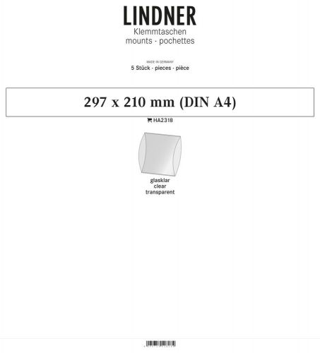 Lindner Blockstreifen Klar 297 x 210 mm (5 Stück) HA2318 Neu