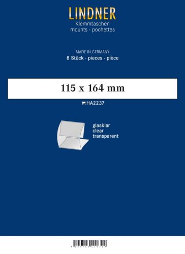 Lindner Klemmfix Blockstreifen Klar 115 x 164 mm (8 Stück) HA2237 Neu