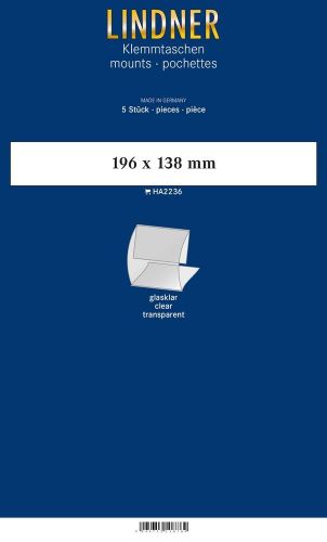 Lindner Klemmfix Blockstreifen Klar 196 x 138 mm (5 Stück) HA2236 Neu