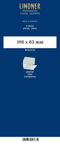 Lindner Klemmfix Blockstreifen Klar 198 x 83 mm (8 Stück) HA2233 Neu