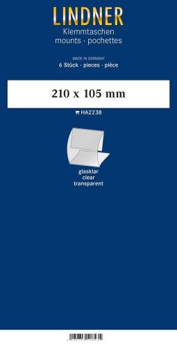 Lindner Klemmfix Blockstreifen Klar 210 x 105 mm (6 Stück) HA2238 Neu