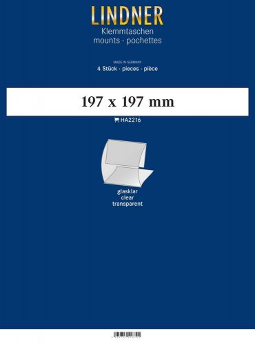 Lindner Klemmfix Blockstreifen Klar 197 x 197 mm (4 Stück) HA2216 Neu