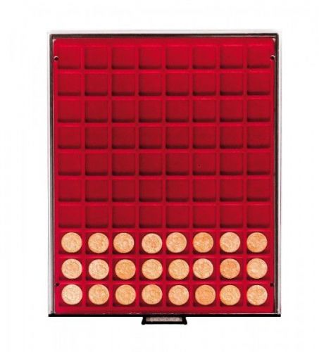 Lindner Münzbox Dunkelrot Rauchglas 2780 Neu