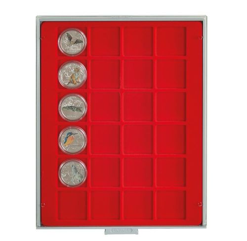 Lindner Münzbox Hellrot Standard 2124 Neu