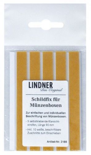 Lindner Münzbox Schildfix zur Beschriftung von Münzboxen 2188 Neu