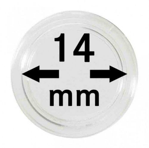 Lindner Münzkapsel mit Ø 14 mm (10er Packung) 2250014P Neu