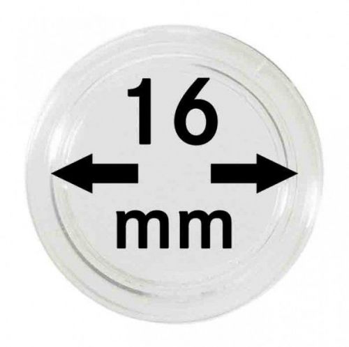 Lindner Münzkapsel mit Ø 16 mm (10er Packung) 2250016P Neu