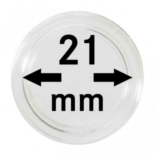 Lindner Münzkapsel mit Ø 21 mm (10er Packung) 2250021P Neu