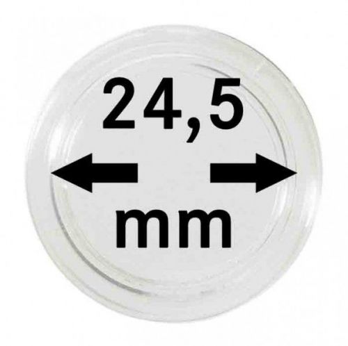 Lindner Münzkapsel mit Ø 24,5 mm (10er Packung) 2250245P Neu