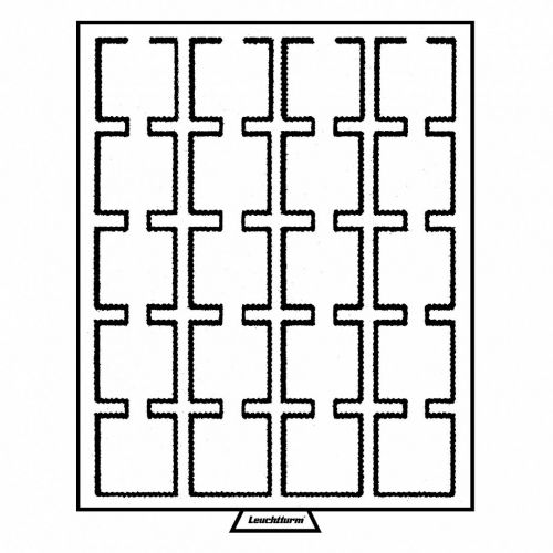 Leuchtturm rauchfarbene Münzbox 20 eckige Fächer, 50 x 50 mm 310511 Neu