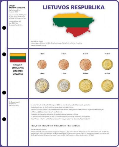 Lindner Vordruckblatt Euro Collection 8450-22 Litauen Neu