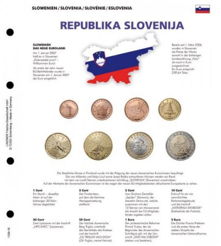 Lindner Vordruckblatt Karat 1109-16 Slowenien Neu