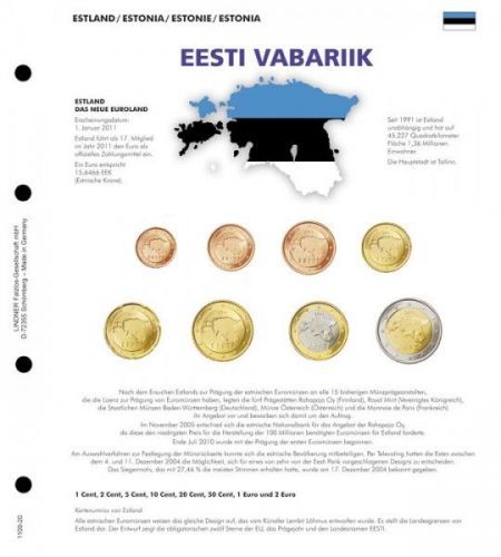 Lindner Vordruckblatt Karat 1109-20 Estland Neu