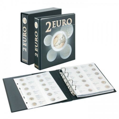 Lindner Vordruckalbum Publica M mit Kassette für 2 Euro-Münzen 3535E2 Band 2 Neu