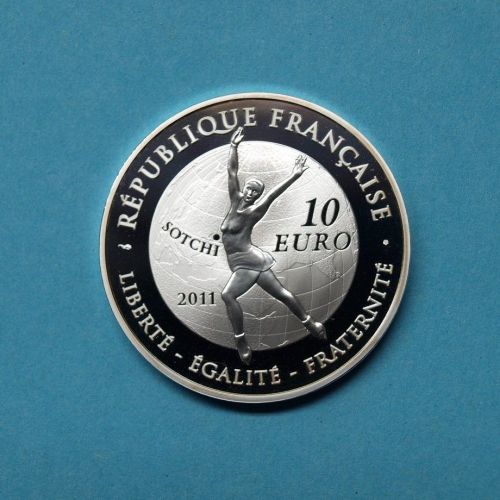 Frankreich 2011 10 Euro Olympiade Sotchi Eiskunstlauf PP