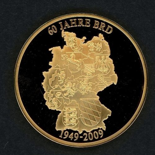 Bund 2009 60 Jahre BRD Cu vergoldet PP