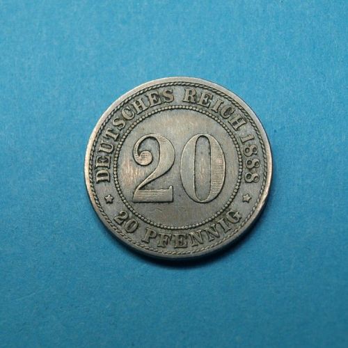 Kaiserreich 1888 F 20 Pfennig kleiner Adler