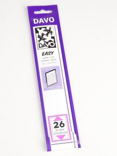 DAVO Klemmstreifen Easy Schwarz selbstklebend Z26, 25 Stück DV41026 Neu