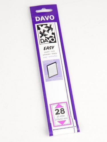 DAVO Klemmstreifen Easy Schwarz selbstklebend Z28, 25 Stück DV41028 Neu