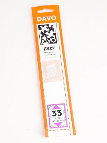 DAVO Klemmstreifen Easy Klar selbstklebend T33, 25 Stück DV42033 Neu