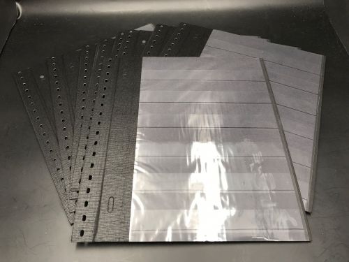 Lindner Einsteckblätter Schwarz mit 6 Streifen - 18 Ring-Lochung neuwertig