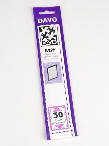 DAVO Klemmstreifen Easy Schwarz selbstklebend Z30, 25 Stück DV41030 Neu