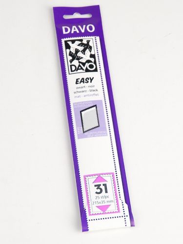 DAVO Klemmstreifen Easy Schwarz selbstklebend Z31, 25 Stück DV41031 Neu