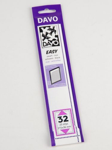 DAVO Klemmstreifen Easy Schwarz selbstklebend Z32, 25 Stück DV41032 Neu