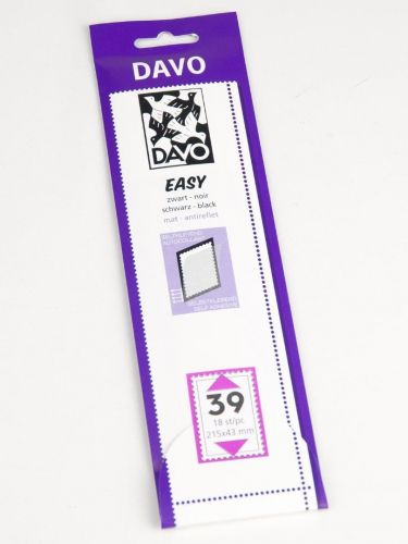 DAVO Klemmstreifen Easy Schwarz selbstklebend Z39, 18 Stück DV41039 Neu