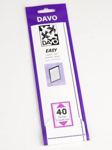 DAVO Klemmstreifen Easy Schwarz selbstklebend Z40, 18 Stück DV41040 Neu