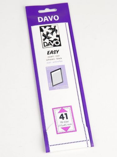 DAVO Klemmstreifen Easy Schwarz selbstklebend Z41, 18 Stück DV41041 Neu