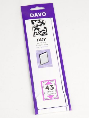 DAVO Klemmstreifen Easy Schwarz selbstklebend Z43, 18 Stück DV41043 Neu