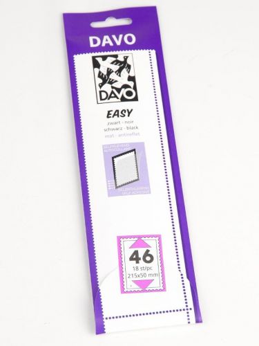 DAVO Klemmstreifen Easy Schwarz selbstklebend Z46, 18 Stück DV41046 Neu