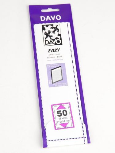 DAVO Klemmstreifen Easy Schwarz selbstklebend Z50, 18 Stück DV41050 Neu