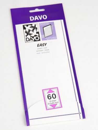 DAVO Klemmstreifen Easy Schwarz selbstklebend Z60, 10 Stück DV41060 Neu