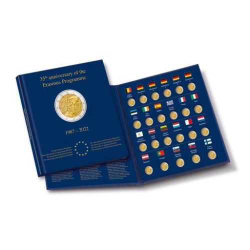 Leuchtturm Münzalbum PRESSO Erasmus für 23x 2€ Münzen 2022 365444 Neu