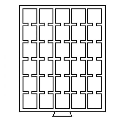 Leuchtturm rauchfarbene Münzbox mit 30 eckigen Fächern (38 x 38 mm) 360057 Neu