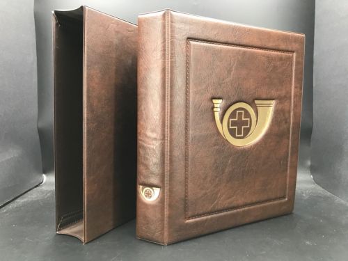 Philswiss Ringbinder/ Kassette Braun (Schweiz) und 25 Hüllen neuwertig