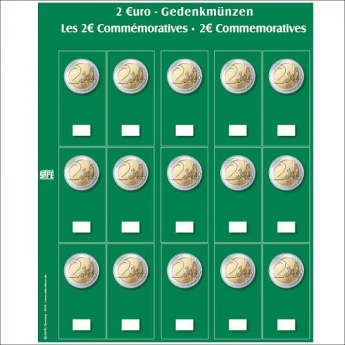Safe Premium Ergänzungsblätter neutral für 2€-Münzen (2er Pack) Nr. 7393S Neu