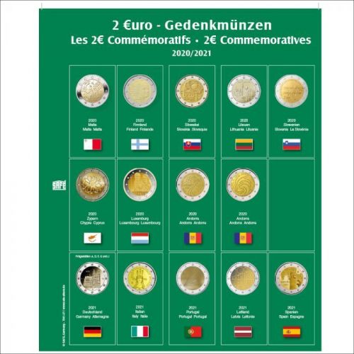 Safe Premium Münzblatt für 2€-Münzen der Jahre 2020/21 Nr. 7341-27 Neu