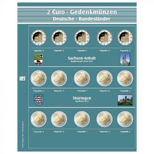 Safe Premium Nachtragsblatt für 2 Euro Bundesländer Nr. 7345-7 Neu