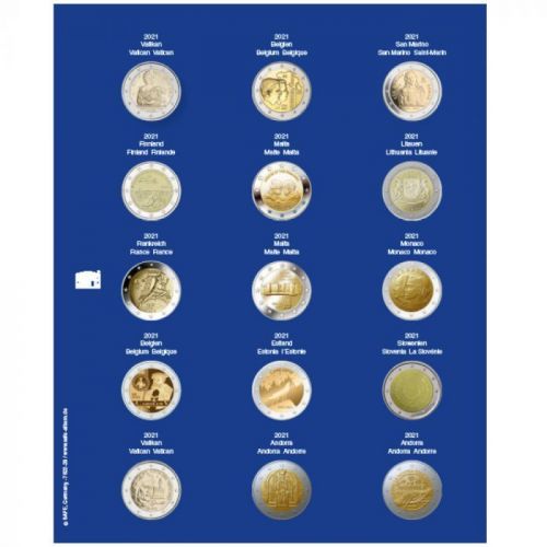Safe Nachtragsblatt TOPset für 2 Euro Gedenkmünzen (2021) Nr. 7822-29 Neu
